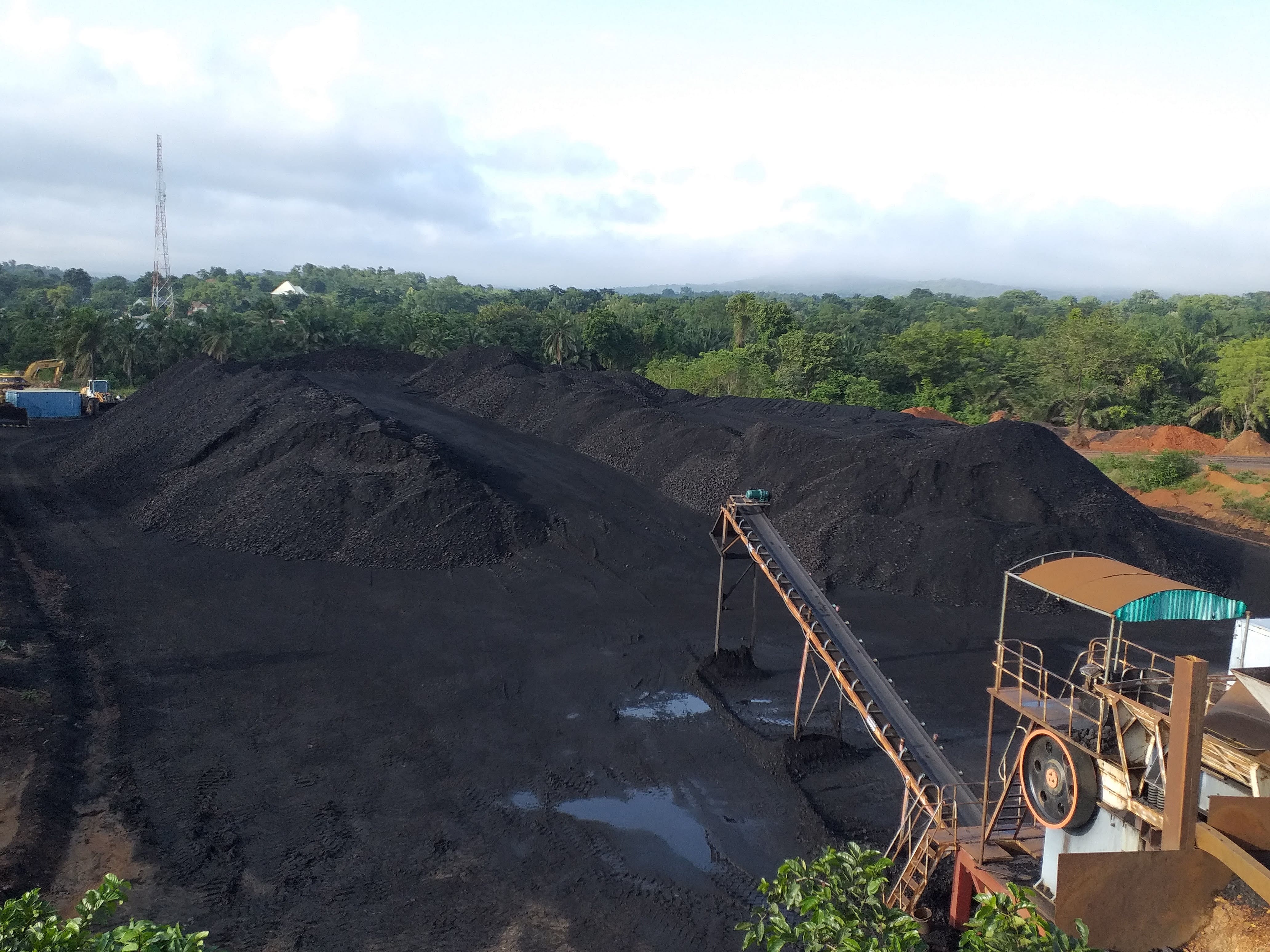 Mining operations aerial view