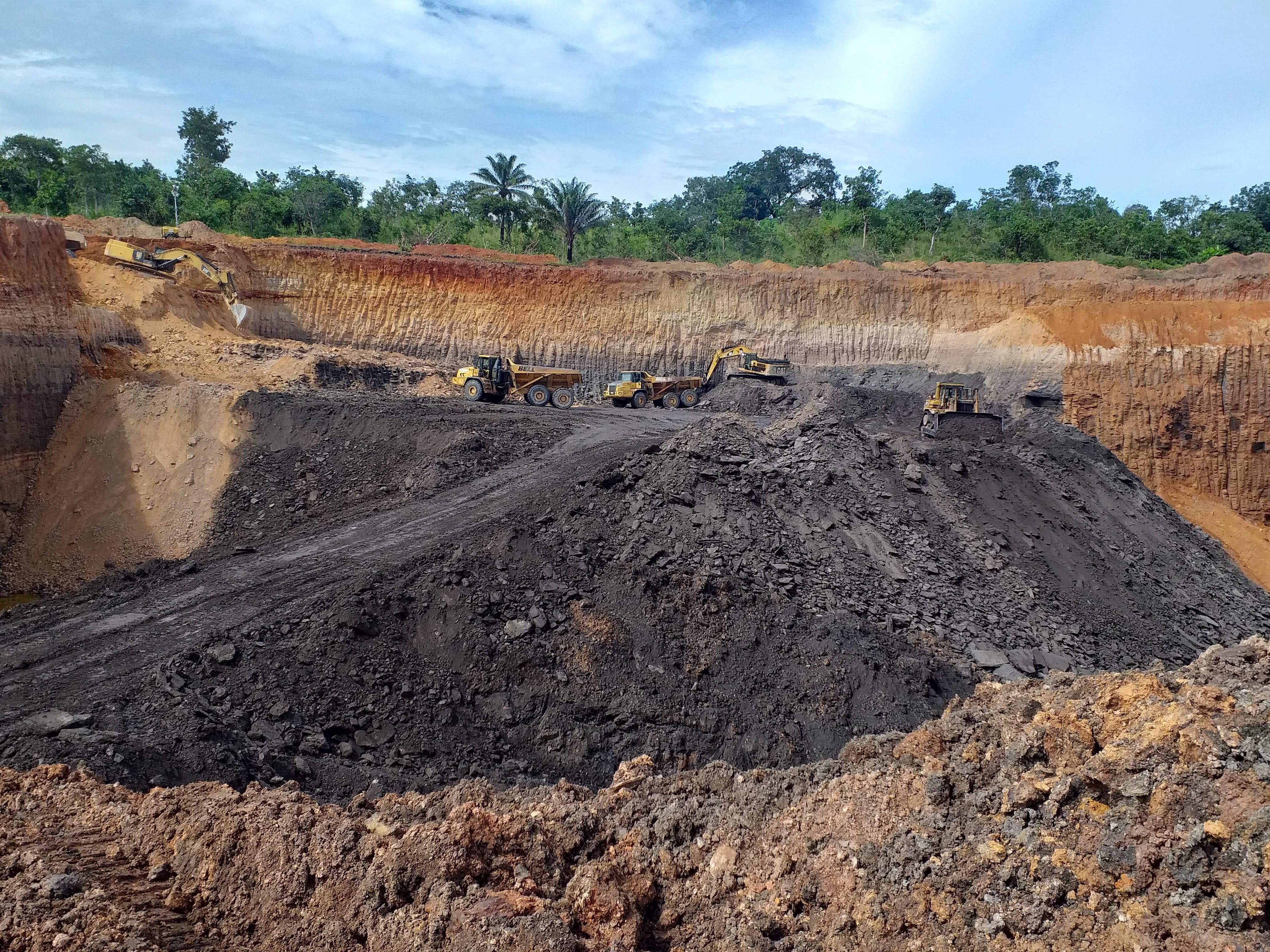 Mining equipment in operation