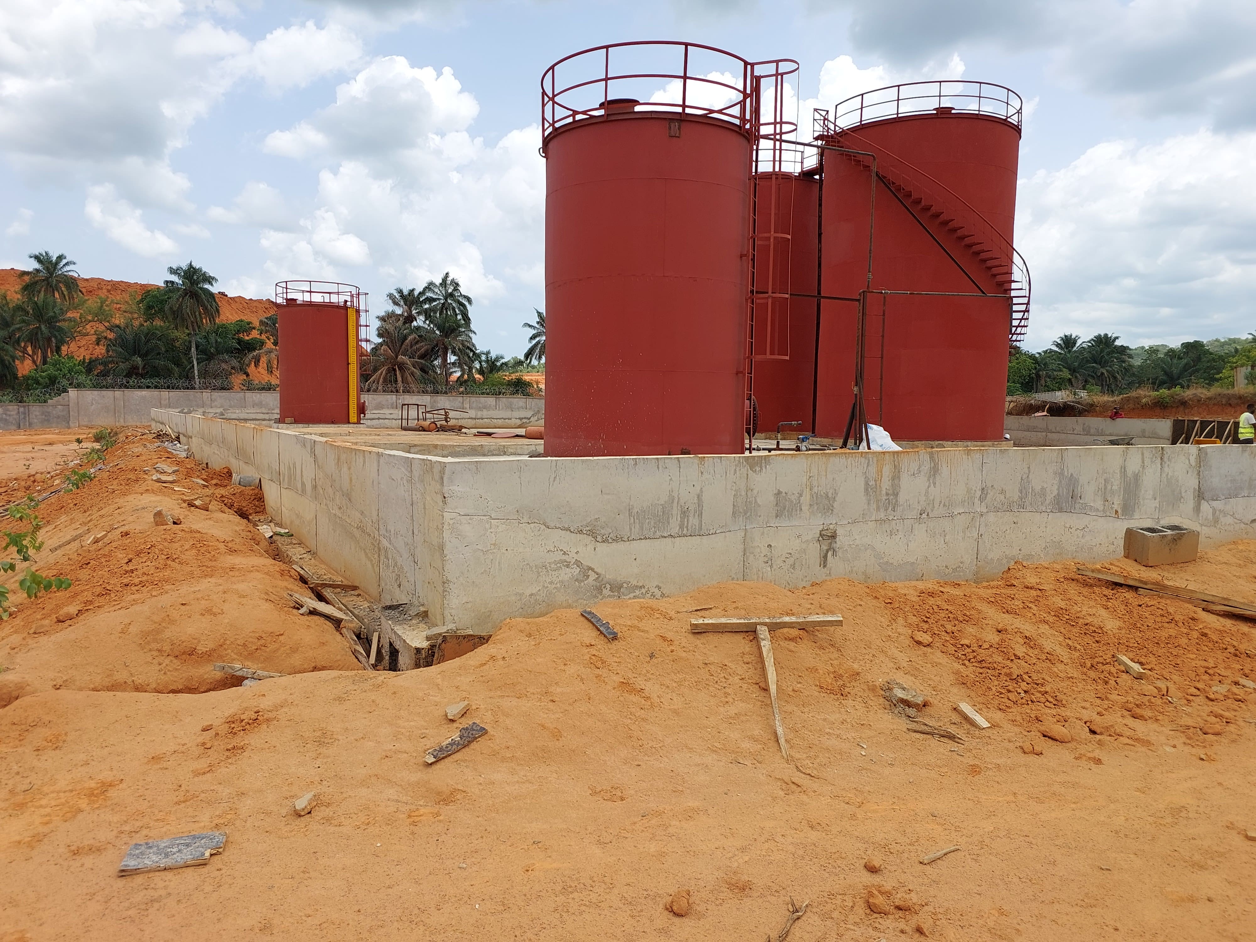 Tank Farm - Side View of Completed Walls